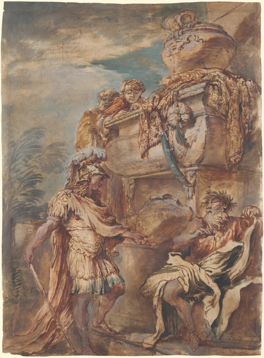 Alexander at the Tomb of Cyrus by Giovanni Benedetto Castiglione