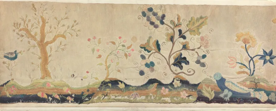 Crewel Embroidery Valance by Lawrence Peterson