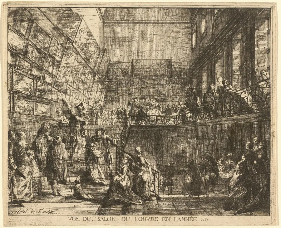 Vue du Salon du Louvre en l'année 1753 (View of the Salon in the Year 1753) by Gabriel de Saint-Aubin
