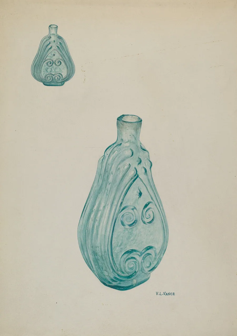 Deep Aquamarine Bottle by V.L. Vance