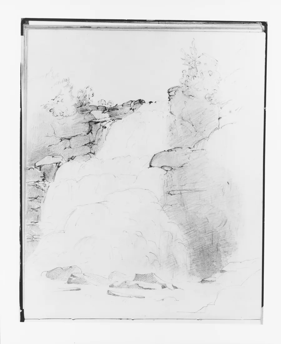 Waterfall (from Sketchbook) by Francis William Edmonds