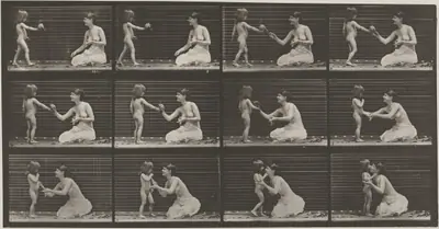 Plate Number 465. Child bringing a bouquet to a woman