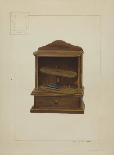 Walnut Spool Cabinet