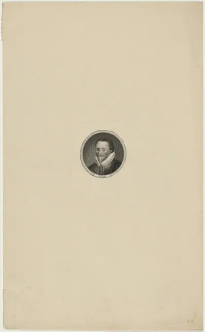 Medallion Portrait of Man in Ruff and  Pointed Beard