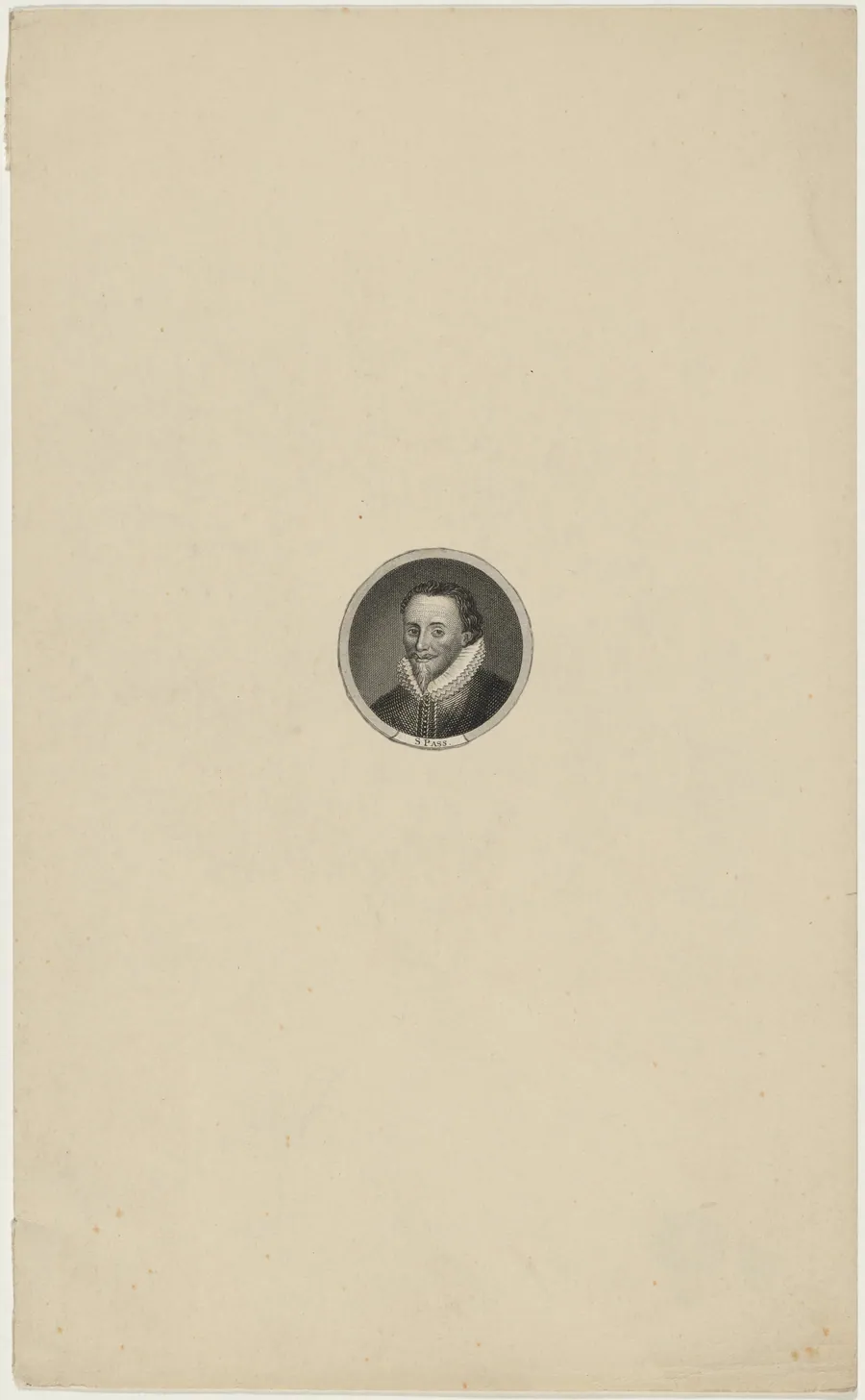 Medallion Portrait of Man in Ruff and  Pointed Beard by Simon van de Passe