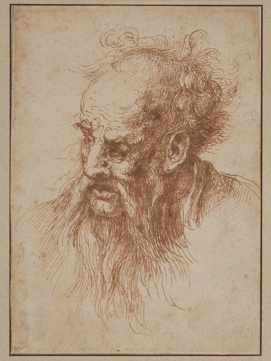 An Elderly Man with a Flowing Beard by Spanish 17th Century