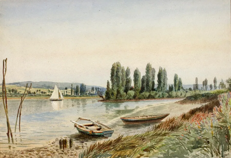 Landscape by Walter Paris, born London, England 1842-died Washington, DC 1906