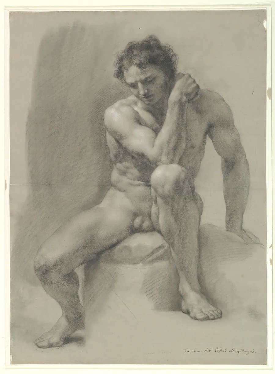 Seated Nude Male by Anton Raphael Mengs