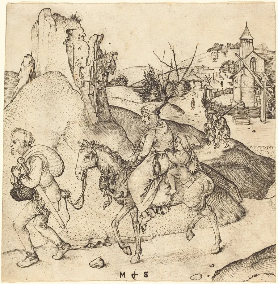 Peasant Family Going to Market by Martin Schongauer