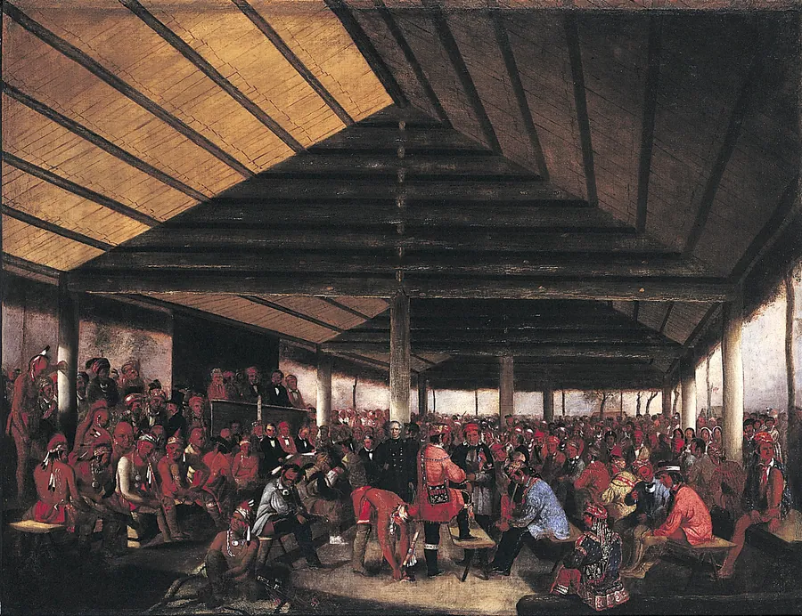 International Indian Council (Held at Tallequah, Indian Territory, in 1843) by John Mix Stanley, born Canandaigua, NY 1814-died Detroit, MI 1872