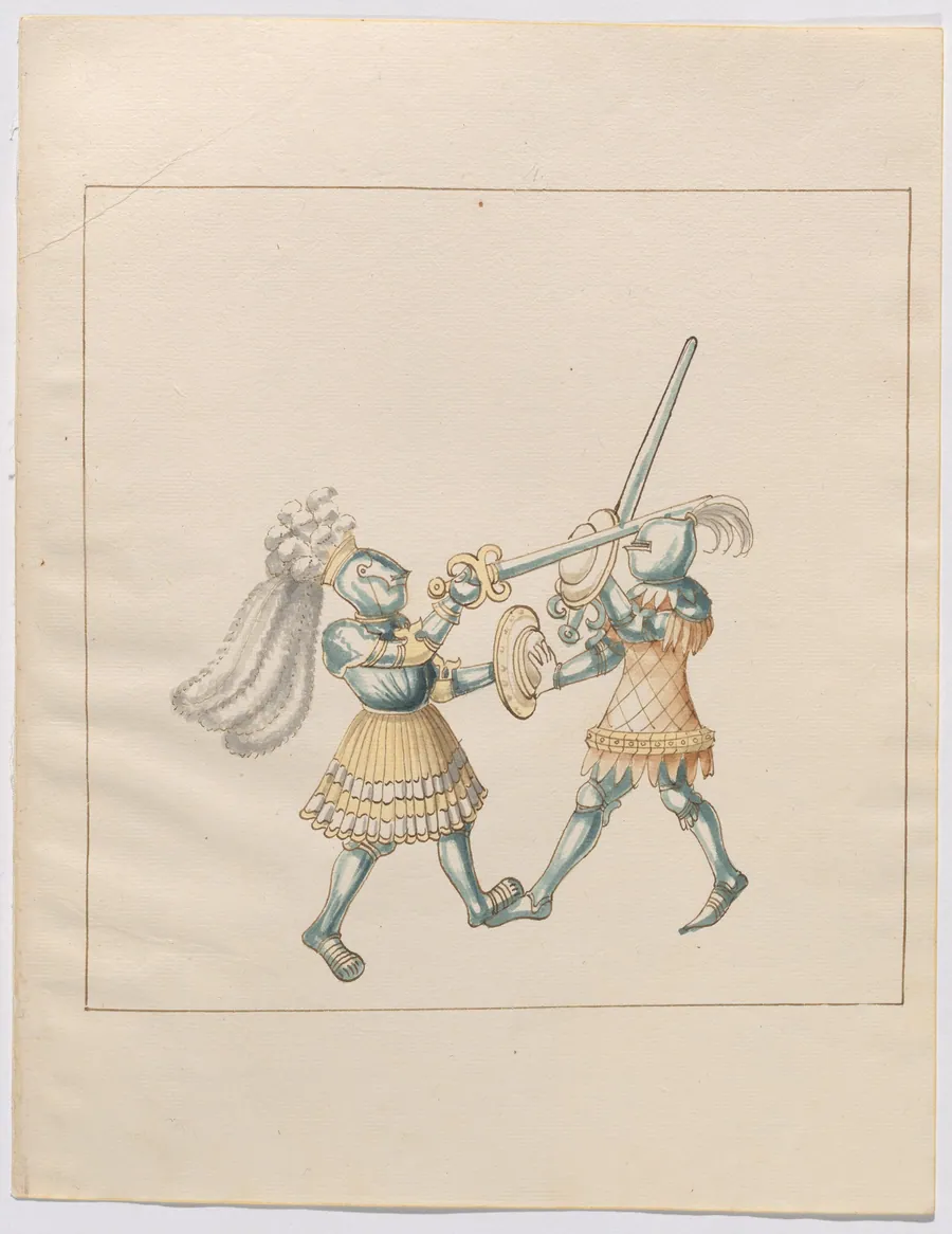 Foot Combat with Longswords and Buckler Shields by German 16th Century
