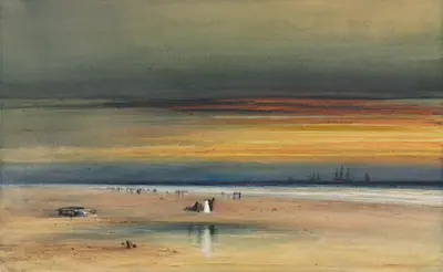 Beach Scene at Sunset