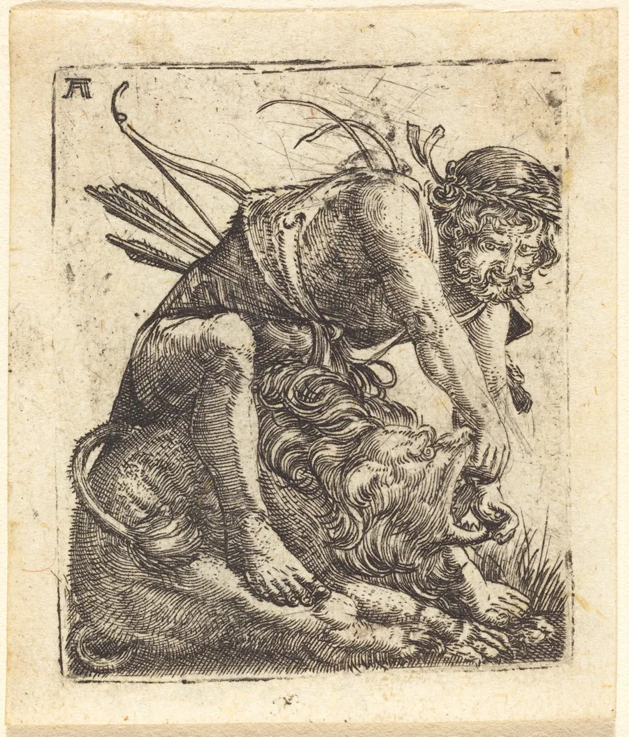 Hercules Overcoming the Nemean Lion by Albrecht Altdorfer