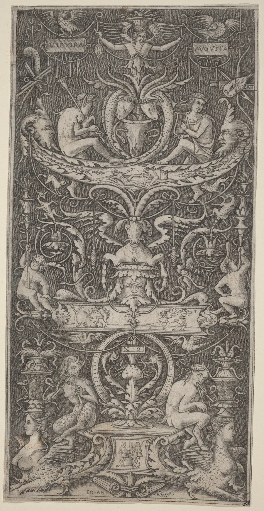 Ornamental Panel Inscribed "Victoria Augusta" by Giovanni Antonio da Brescia