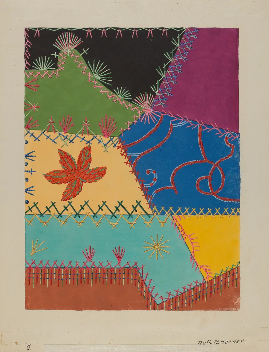 Crazy Quilt Detail by Ruth M. Barnes