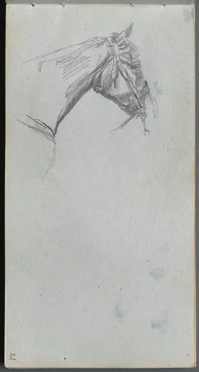 Sketchbook, page 21: Study of a Horse