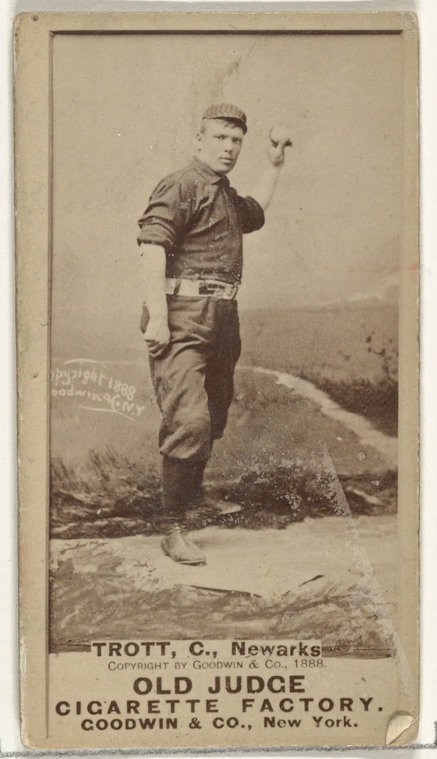 Samuel W. "Sam" Trott, Catcher, Newark, from the Old Judge series (N172) for Old Judge Cigarettes by Goodwin & Company