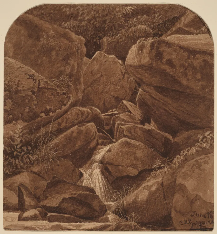 Rocks and Waterfall by Casimir Clayton Griswold