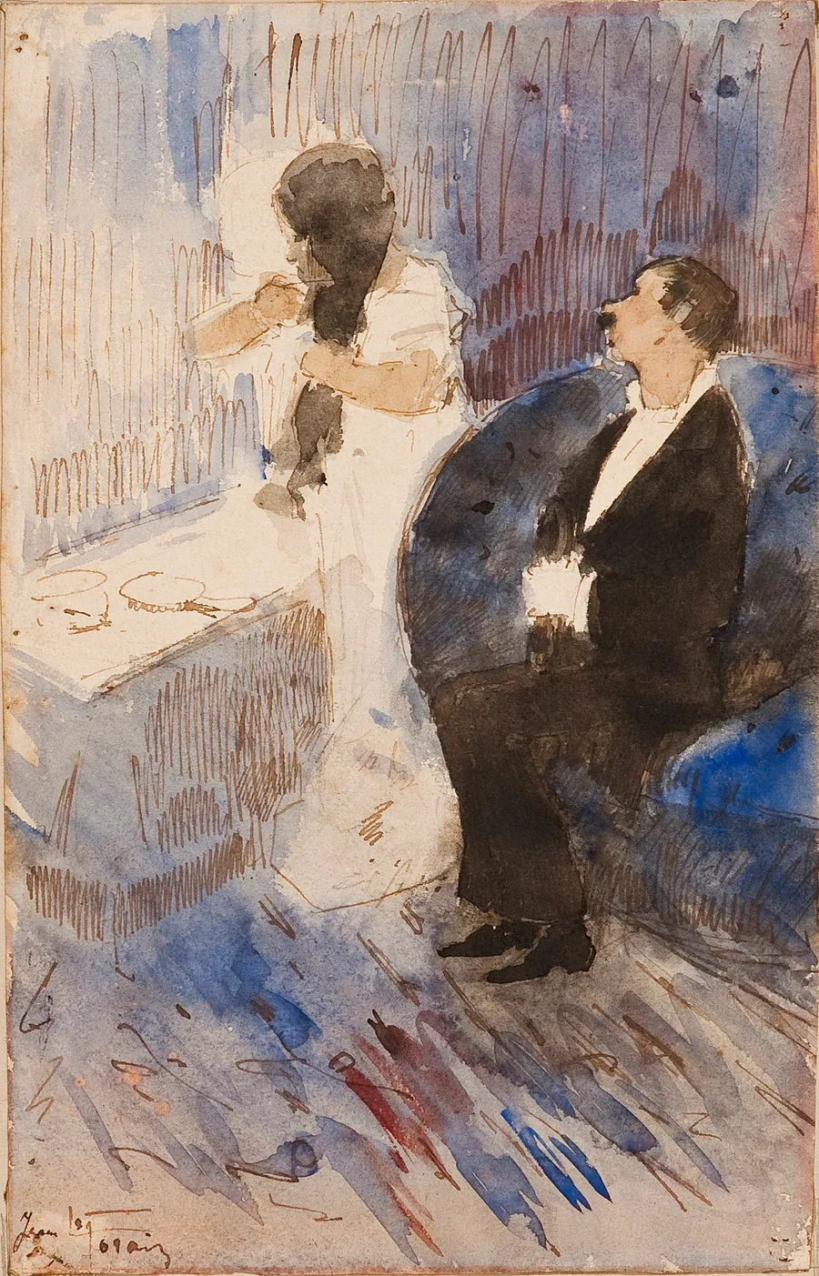 Untitled (In the Dressing Room) by Jean-Louis Forain, French, b. Reims, 1852–1931