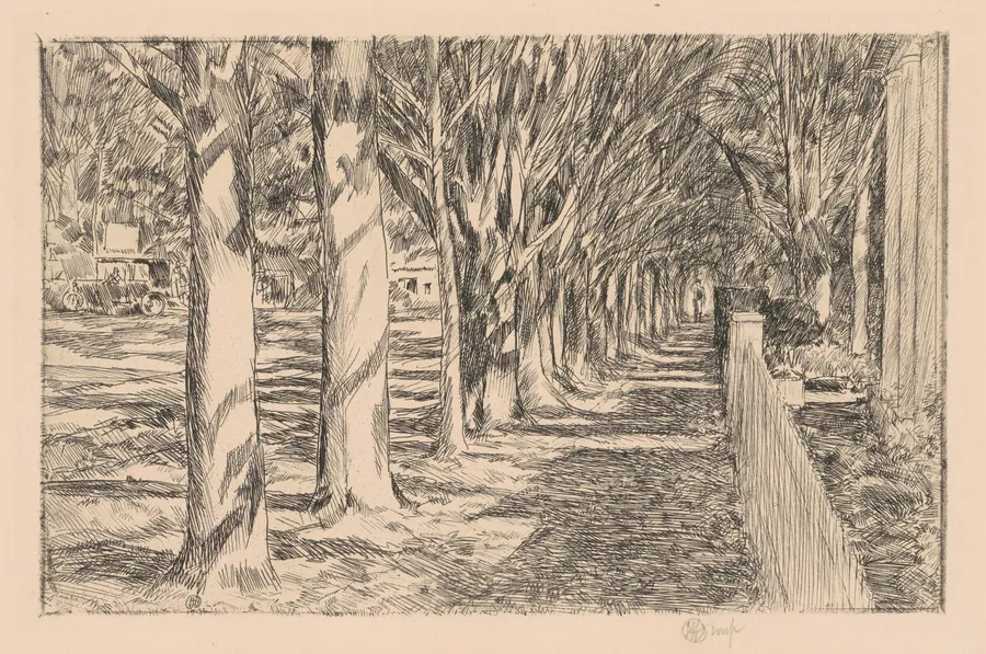 Easthampton, Sidewalk by Childe Hassam