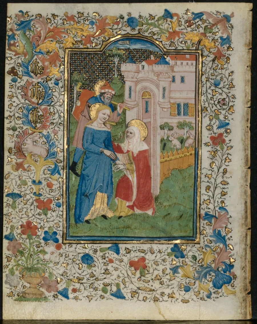 The Visitation: Leaf from a Book of Hours (5 of 6 Excised Leaves) by Henri d'Orquevaulx