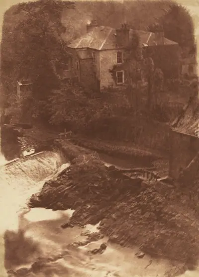 Colinton Manse and weir, with part of the old mill on the right