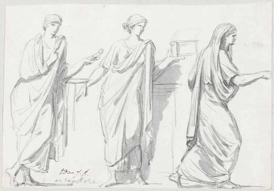 Figures from the Sarcophagus of the Muses by Jacques-Louis David