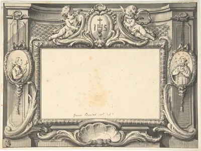 Design for a Frontispiece Surmounted by the Sacred Monogram IHS