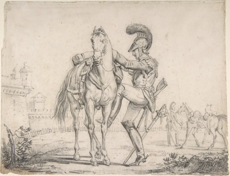 Soldier Mounting a Horse by Théodore Gericault