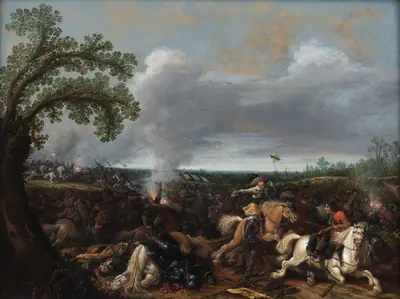Gustav II Adolf af Sverige i slaget ved Lützen 16. november 1632