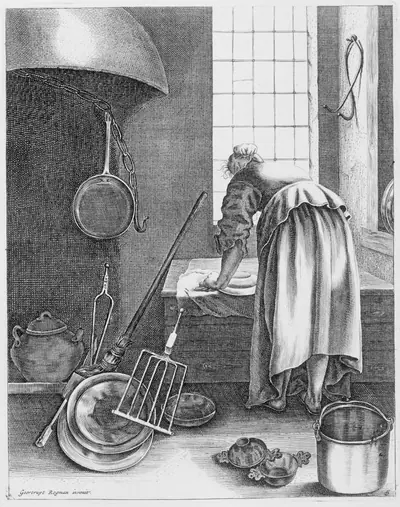 A Woman Doing Housework, Plate 5 from "Five Feminine Occupations"