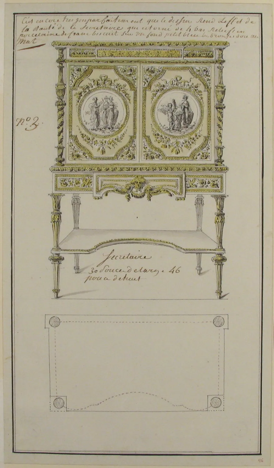Design for a Secretary by Anonymous, French, 18th century