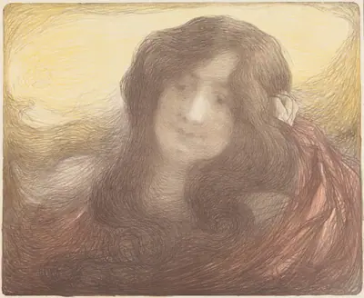 Young Woman with Long Hair