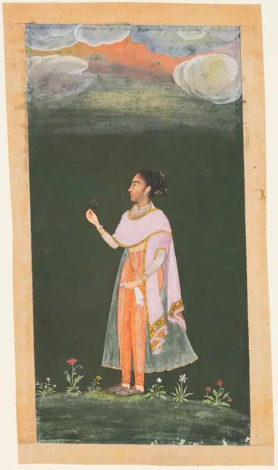 Royal Woman Holding a Flower