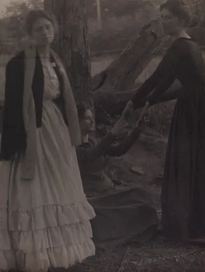 Three Girls in the Woods (Julia Hall McCune, Stella Howard, and Letitia Felix)