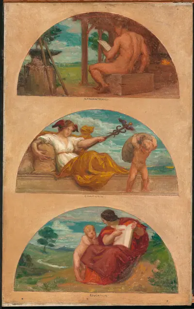The Progress of Civilization: The Forge, Commerce, and Education (mural study, State Capitol, Des Moines, Iowa)