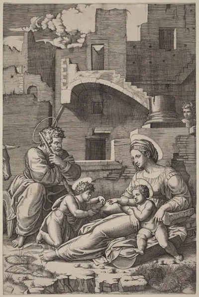 The Holy Family with the Young Saint John the Baptist (The Madonna of the Long Thigh)