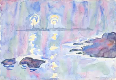 Watercolor no. 73, Blue and Lavender
