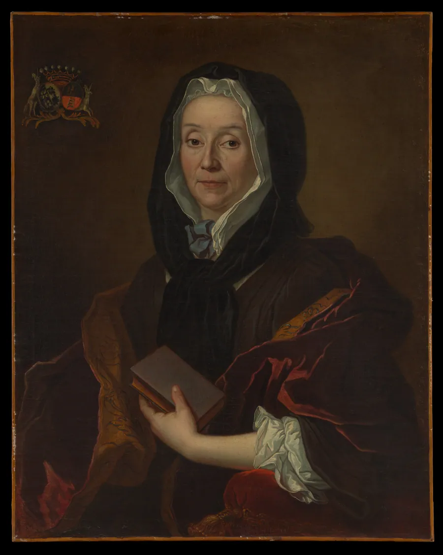 Portrait of a Woman Holding a Book by French Painter