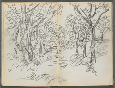 Sketchbook, The Dells, N° 127, page 064 & 65: Landscape