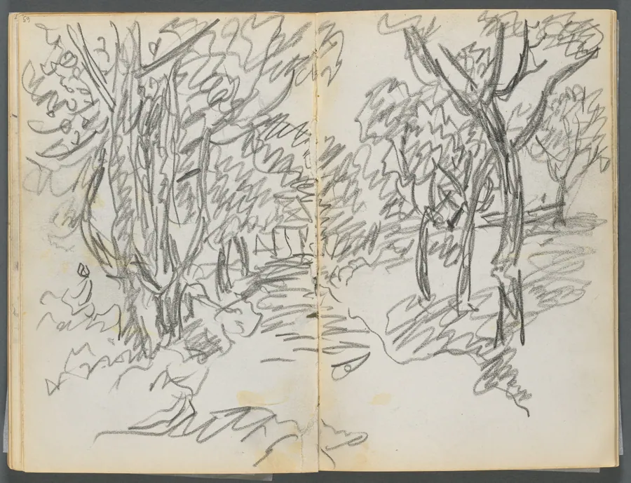 Sketchbook, The Dells, N° 127, page 064 & 65: Landscape by Maurice Prendergast