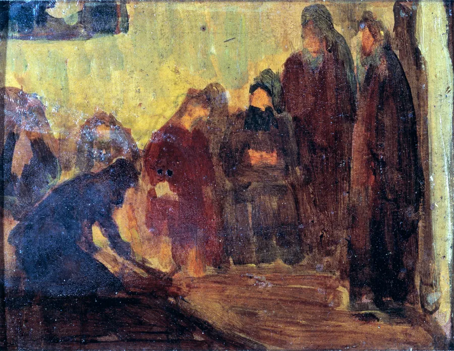 Study, Christ Washing the Feet of the Disciples by Henry Ossawa Tanner, born Pittsburgh, PA 1859-died Paris, France 1937