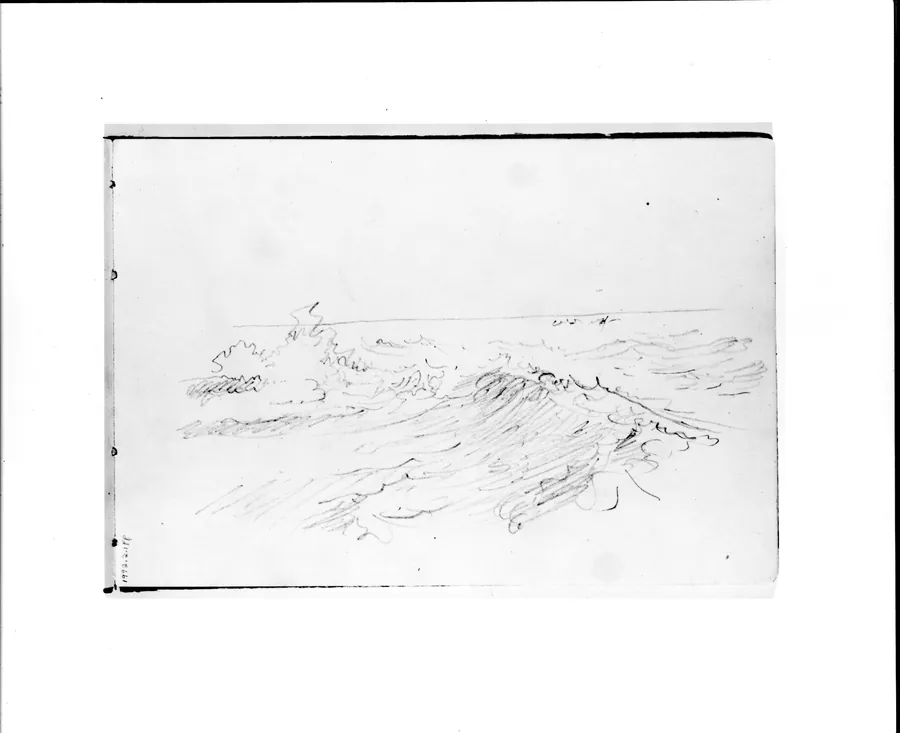 Waves Breaking in the Sea (from Sketchbook VII) by William Trost Richards
