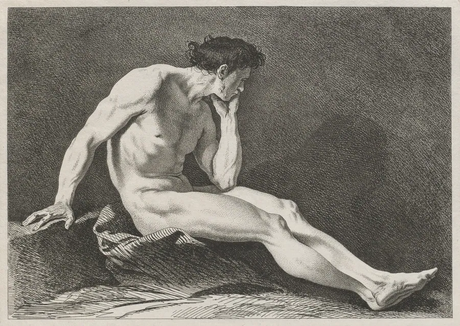 Seated Man with Head in Hand by Carle Van Loo