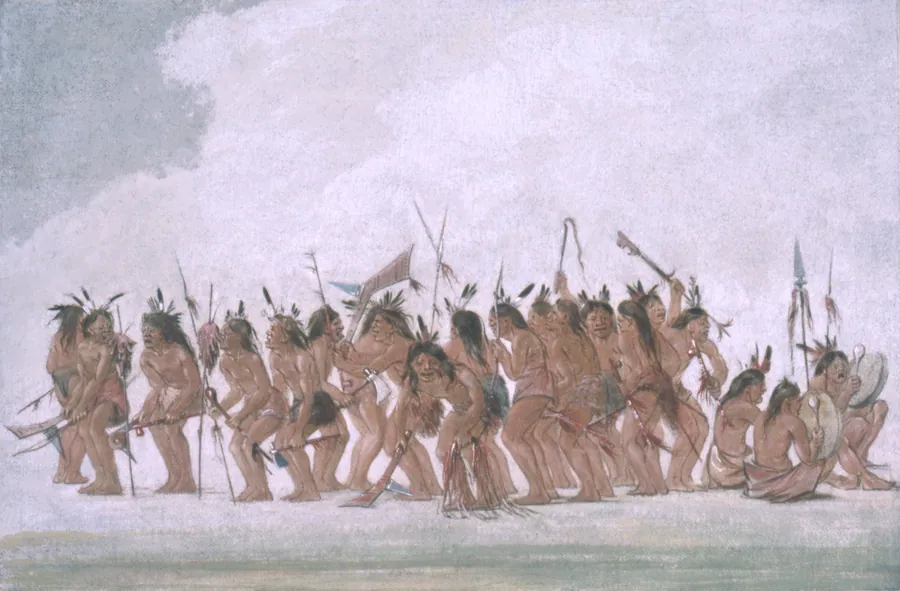 Dog Dance at Fort Snelling by George Catlin, born Wilkes-Barre, PA 1796-died Jersey City, NJ 1872