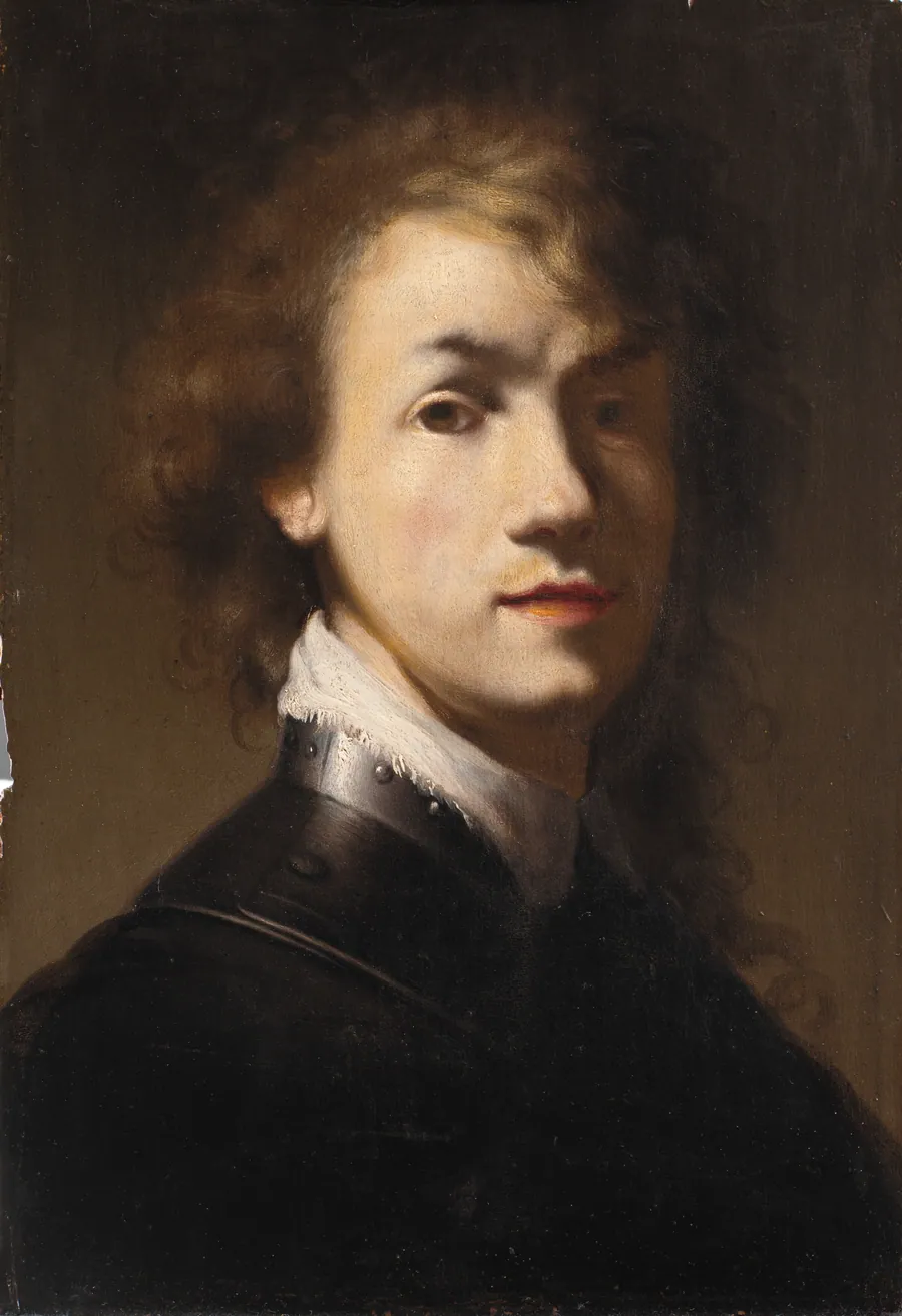 Portræt af Rembrandt med ringkrave by Rembrandt van Rijn (værksted)