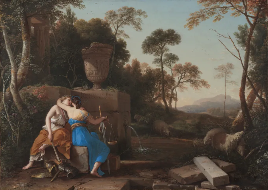 The Kiss of Peace and Justice by Laurent de La Hyre