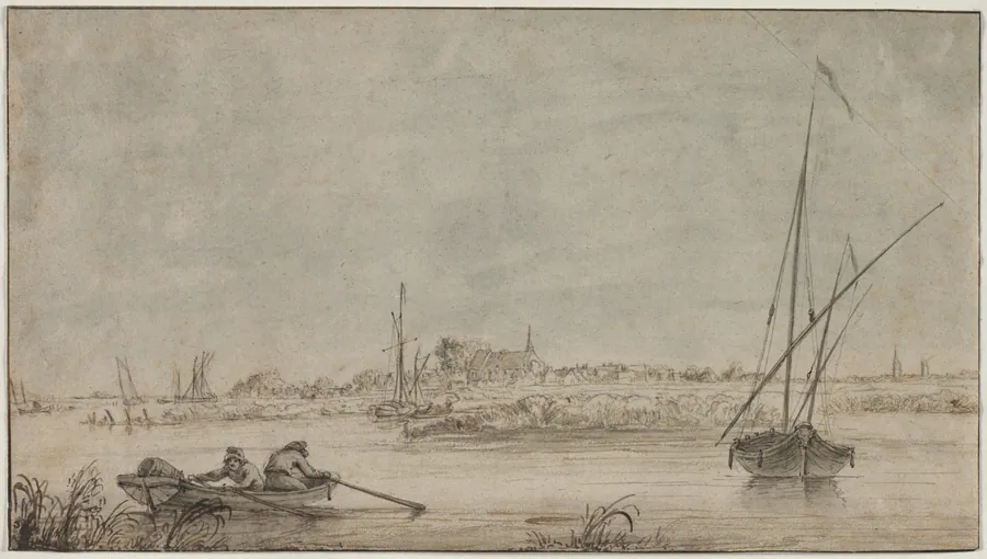 View of Dordrecht from the River by Jacob van Strij