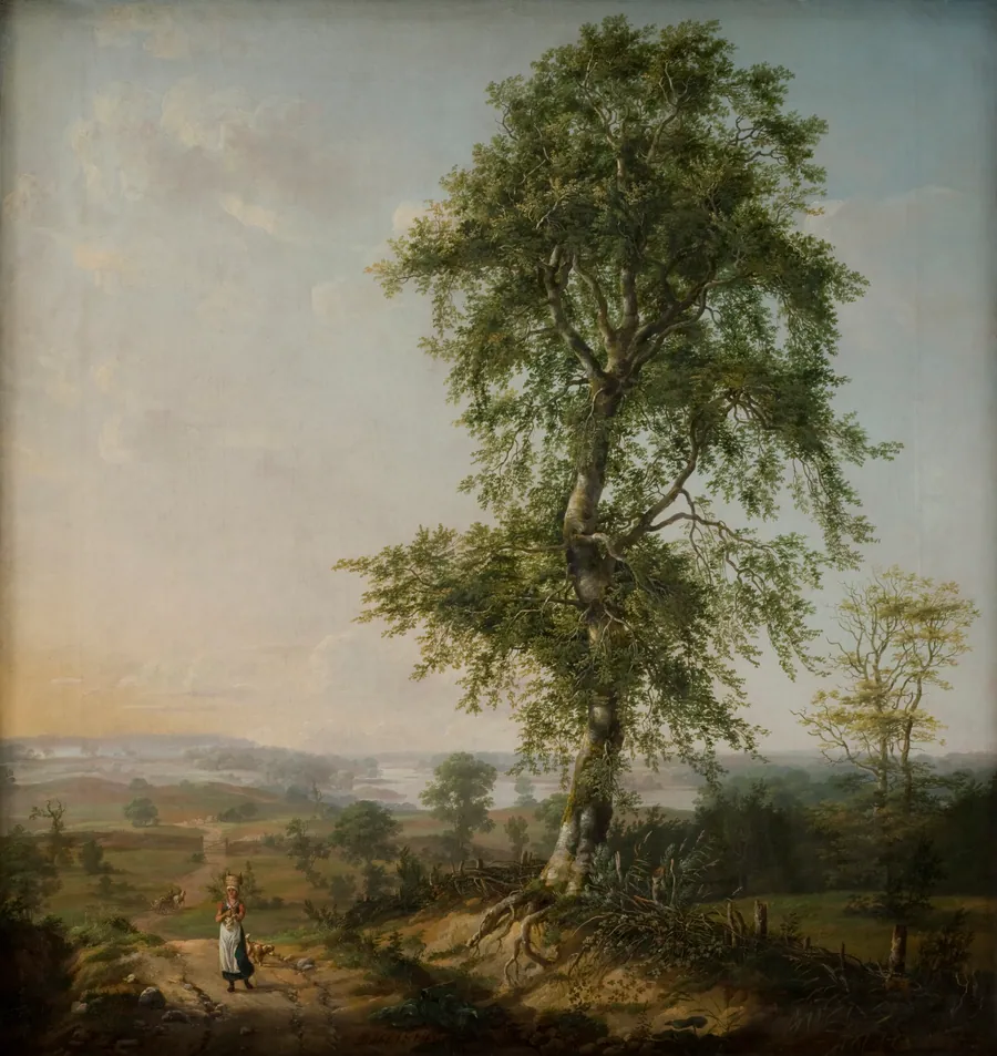 Landskab med et stort træ by J.C. Dahl