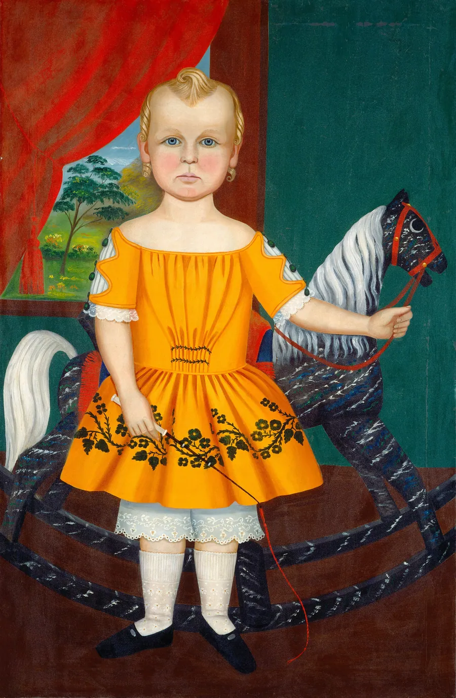 Child with Rocking Horse by American 19th Century